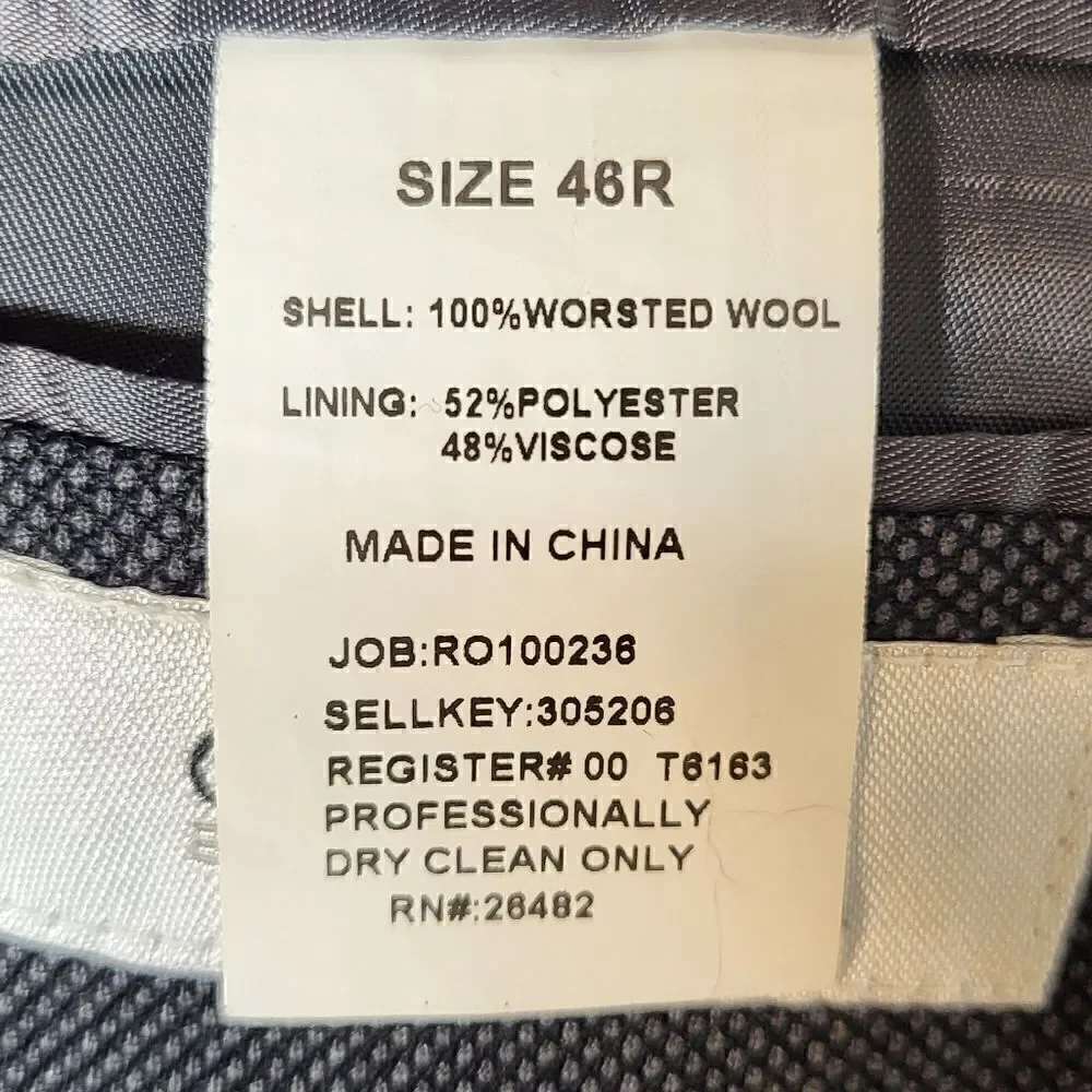 Plus Size Concepts by Claiborne Men's Gray Wool Jacket